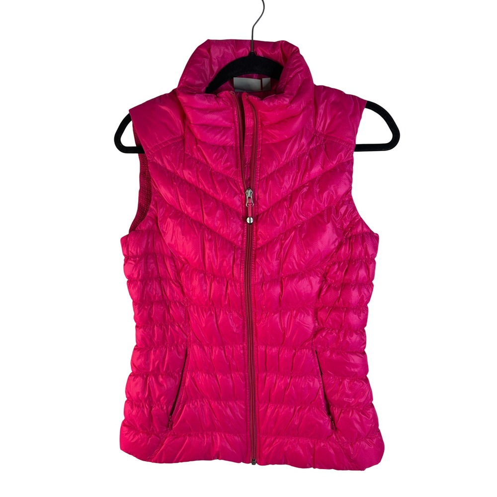 Athleta Women's Pink Quilted Goose Down Outdoor Puffer Vest Size Small
